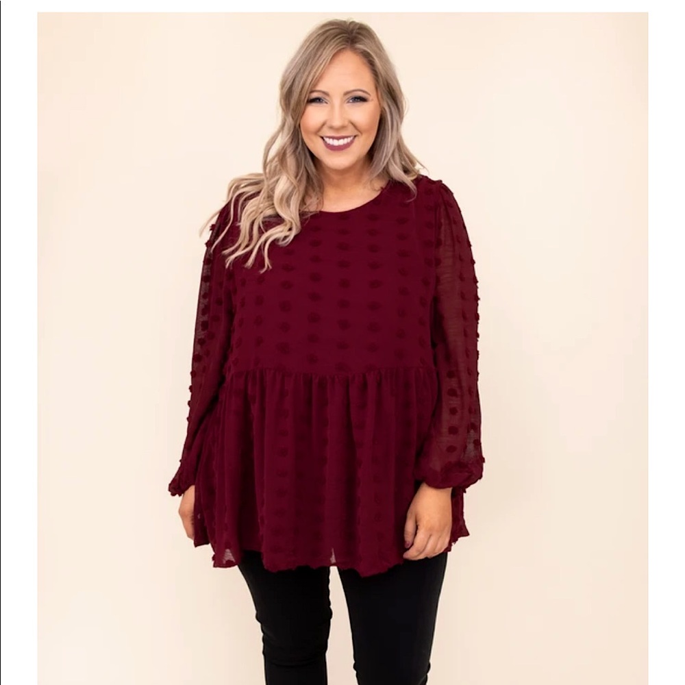Dotted Babydoll Blouse